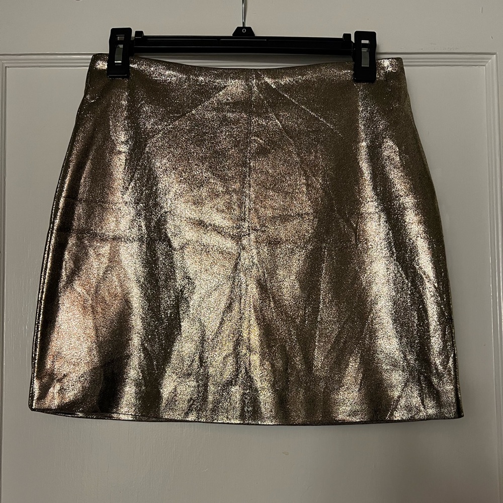 Forever 21 Metallic Mini Skirt - Gold